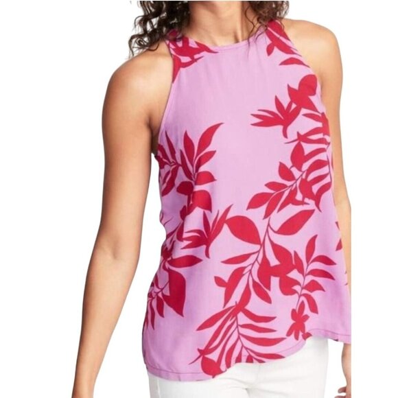 Old Navy Sm Shirt Summer Sleeveless Tank Top High-neck Lightweight Keyhole Back - Picture 4 of 8